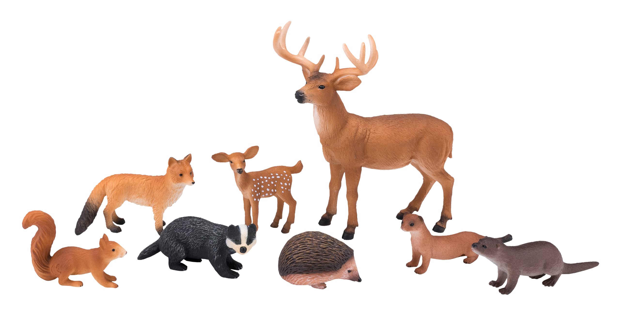 MOJO – 8pc British Woodland Wildlife Playset | Hand-Painted Toy Figure | Wildlife Collection | True to Life & Highly Detailed | Designed in UK