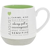 Pavilion Gift Company - August 17 oz. Mug, Astrology gifts, Stoneware Ceramic Coffee Mug with Astrological Sign, Green