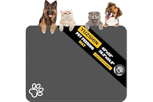 YUZSHIN Dog Food Mat, Largest Absorbent Dog Mat for Food and Water, Non Skid Cat Bowl Mat, No Stains Quick Dry Pet Water Dispenser for Messy Drinkers (40"x32")