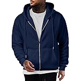 JMIERR Mens Full Zip Casual Cotton Hooded Fleece Drawstring Hoodies Pullover Sweatshirts Casual Long Sleeve Shirts