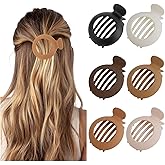 Amariver 6Pcs Flat Hair Clips for Women Circle French Claw Alligator Concord Flat Hair Clips Fashion Accessories for Women Girls