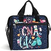 84hoods Large Lunch Bag for Women. Insulated Lunch Box for Work Office Travel Picnic with Adjustable Strap. Gift for CNA Nurse. CNA Life.