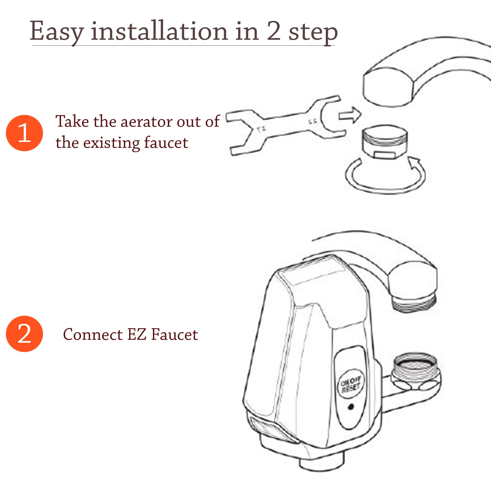 iTouchless EZF003C EZ PRO Automatic Sensor Faucet Adapter for Bathroom