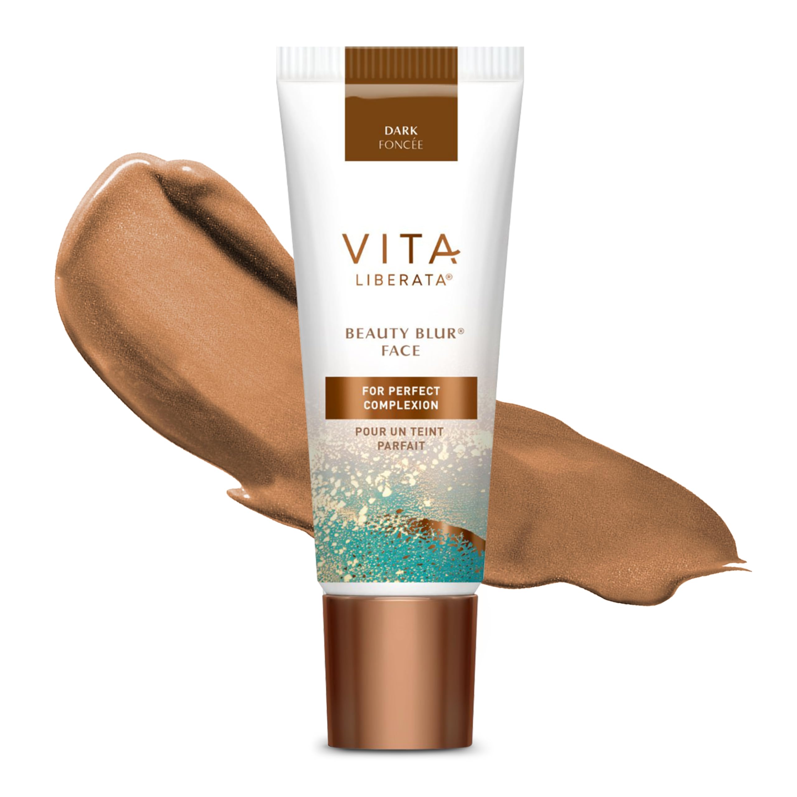VITA LIBERATA Beauty Blur Face - Dark 30ml, BB Cream, Hydrating Skin Finish, Radiant Glow & Flawless Complexion