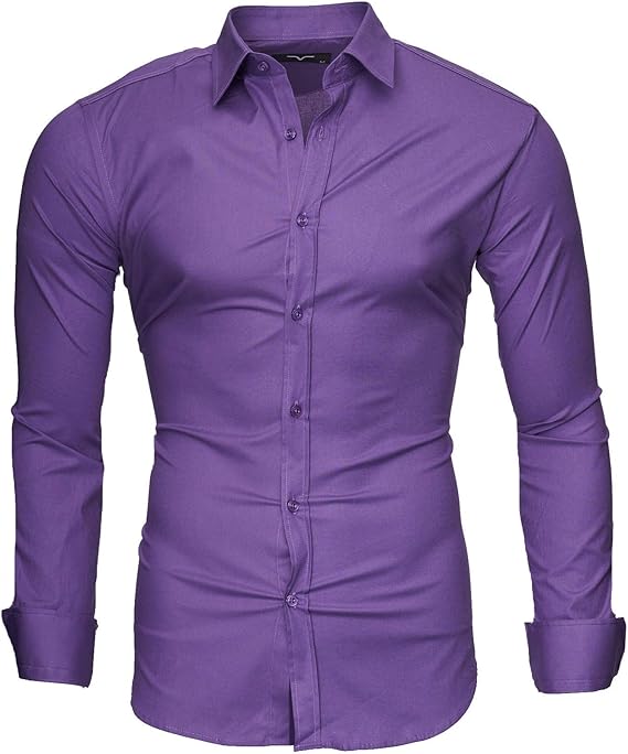 Kayhan Chemisette Homme Chemise Slim Fit Repassage Facile