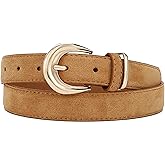 Earnda Suede Belts for Women Jeans Dresses Casual Wear Elegant Ladies Waist Belt with Gold Buckle