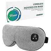 Telepepe Heated Eye Mask for Dry Eyes, Cordless Warm Eye Compress with 4 Heat Levels, 4-Level Timing, 1000mAh Rechargeable, Blepharitis, Styes, Washable Cover, Travel, Gifts for Family(Grey)