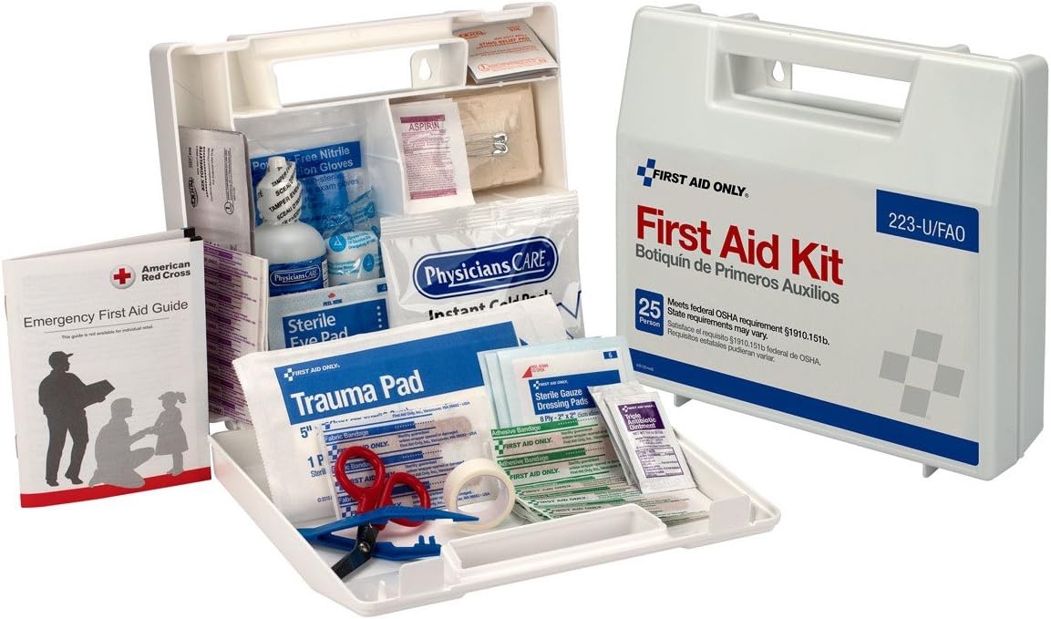First Aid Only 223-U 25 Person Bulk First Aid Kit, 106-Piece Kit, White: Industrial & Scientific