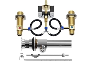 AHENBAL Upgraded Rough-In Valve with Drain Assembly for Moen Widespread Bathroom Sink Faucet, Featuring M-PACT Technology, 1/2-Inch IPS Connections, 9000 Series, Brass Construction（Upgraded version）
