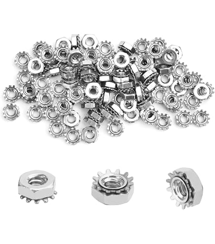 25-Pack 5/16-18 Stainless Steel Kep Hex Lock Nuts - Coarse Thread, 18-8/304 Grade