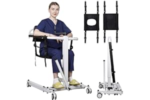 BNDDUP Patient Lift Transfer Chair, Foldable Patient Lift for Home Portable Lift Wheelchair for Car, Patient Lift Aid for Seniors Elderly/Disabled (Foldable Manual Patient Lift Transfer Chair)