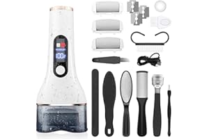 AdamPark Electric Callus Remover for Feet,Rechargeable Portable Electronic Foot File Pedicure Kits,Professional Waterproof Pedi Feet Care Tools Wet&Dry Foot Scrubber File Perfect for Hard Cracked Skin