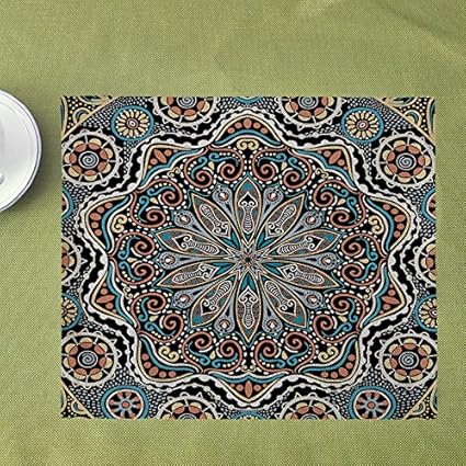Weilai Mandala Rund Bedruckte Baumwolle Tisch Matte Islamische Islamische Muster Matte Auf Karte Custom 32 45cm L Amazon De Kuche Haushalt