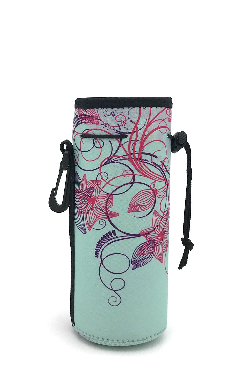 Wommty Neoprene 20Oz Insulated Water Drink Bottle Cooler Bottle Carrier Cover Sleeve Tote Bag with Carrying Handle and Plastic Backpack Hook for Outdoor Activities (Campanulaceae)