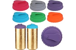 Chargenyang 6 Pcs Can Covers for Drinks cans, Can Lids for Drinks Protector, Reusable Silicone Soda Can Lids,Pop can lids Bee