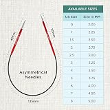 KnitPro Zing Fixed Circular Needles Asymmetrical 10\" 2.50mm view 4