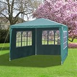 Panana 3x3m Waterproof Gazebo Tent with 3 Zip Up Side Panels Green view 2