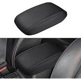 INTGET Console Cover for 2017 2018 Subaru Forester Accessories 2013 2014 2015 2016 Leather Armrest Cover Arm Rest Dog Seat Protector for Subaru Forester Center Console Cover (Black Stitches,2013-2018)