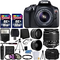 Canon EOS Rebel T6 Digital SLR Camera with 18-55mm EF-S f/3.5-5.6 IS II Lens + 58mm Wide Angle Lens + 2x Telephoto Lens + Flash + 48GB SD Memory Card + UV Filter Kit + Tripod + Full Accessory Bundle