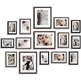 Fixwal Picture Frames Set, Gallery Wall Frame Set Picture Frames Collage 15 Pack for Wall or Tabletop with 8x10 5x7 4x6 Frames, Rustic Picture Frames in 3 Different Finishes