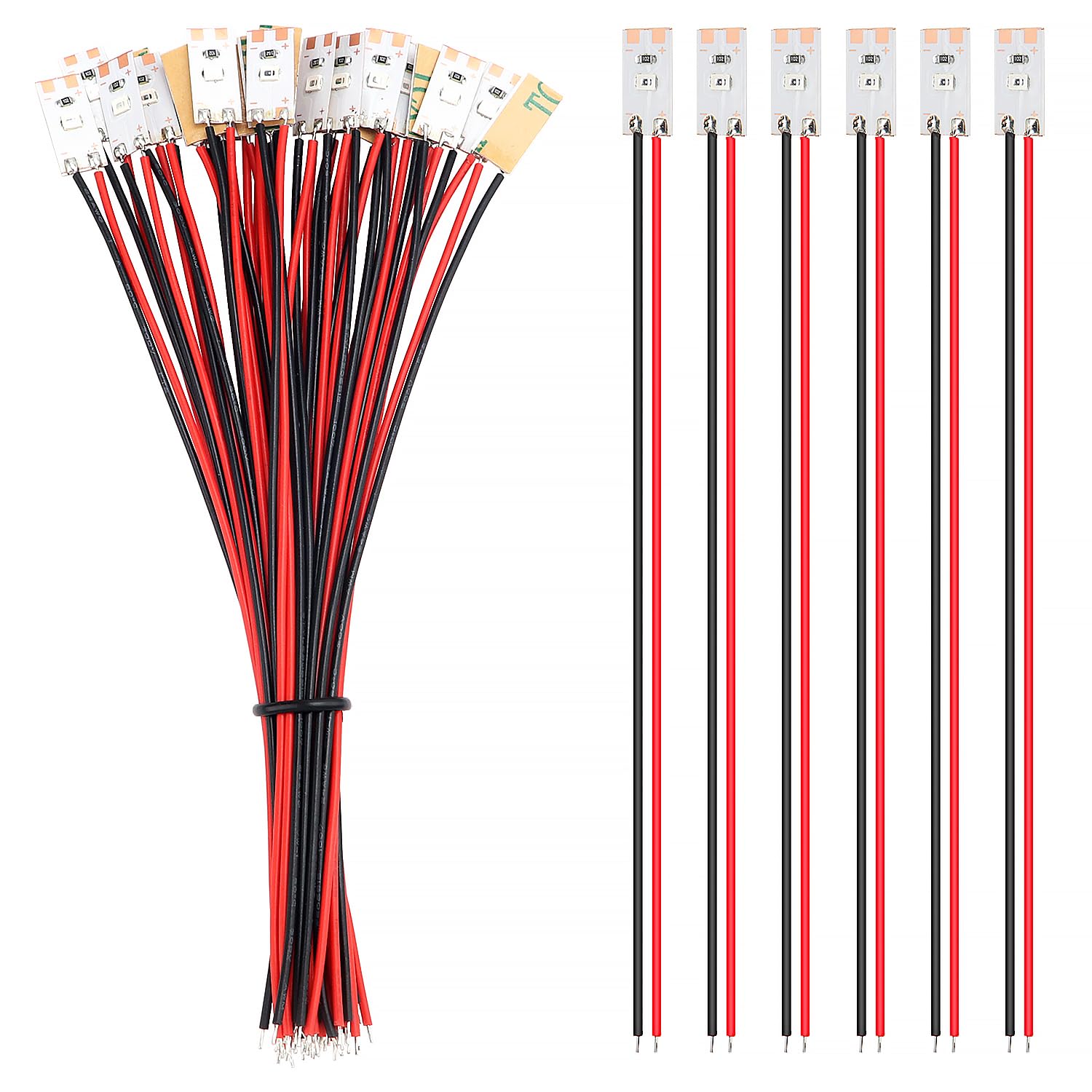 YIXISI 25 PCS 17mm Prewired Strip LED, 12V - 18V LED Strip Light, 2835 SMD LED Light, Red