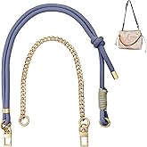 DAOSUN Paracord Rope Purse Straps Replacement Crossbody for Handbags,Adjustable Braided Bag Shoulder Strap with Gold Chain