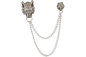 Knighthood Men's Silver Dragon Face Brooch Lapel Pin Silver