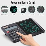 HIHUHEN HY-666KA Calculator with Writing Pad Solar Battery Dual Power 12-Digit view 2
