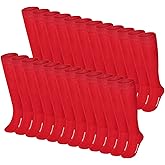 Haysandy 24 Pairs Soccer Socks Youth Football Softball Baseball Team Sock Bulk Unisex High Long Tube Sport Sock