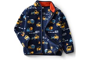 EIGIOO Toddler Fleece Jacket Kids Lightweight Outerwear Boys Girls Long Sleeve Fall Spring Coat 2-12 Years
