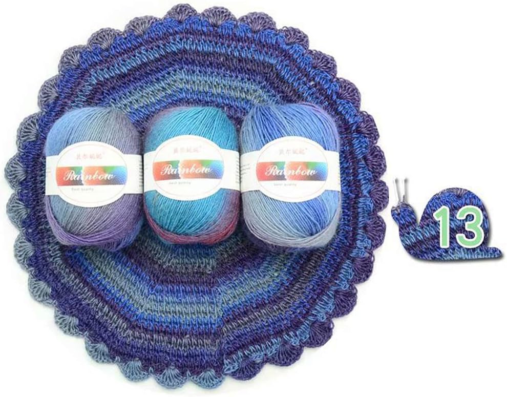 EAPTS Soft Worsted Yarn Rainbow Gradient Colors DIY Baby Knitting Wool Shawl Scarf Sweater Crochet Thread Supplies