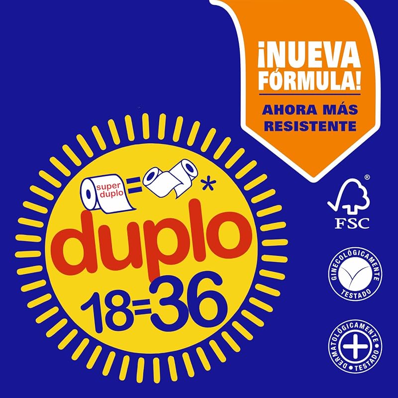 Papel Higiénico Super Doble, 18=36 Rollos, 2 capas, Extrasuave