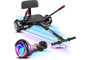 EPCTEK Scooter Seat Attachment Combo with Bluetooth Corlorful LED Lights, Adjustable Frame Length for Kids All Ages