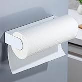 DELITON Magnetic Paper Towel Holder - Multifunctional White Paper Towel Rack with Strong Magnetic Fit Most Size Paper Towels for Refrigerator, Rv, Garage, BBQ