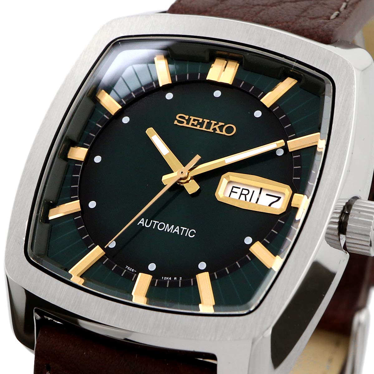 Seiko SNKP27 Men's Wristwatch, Recraft Series, Automatic, green, sports