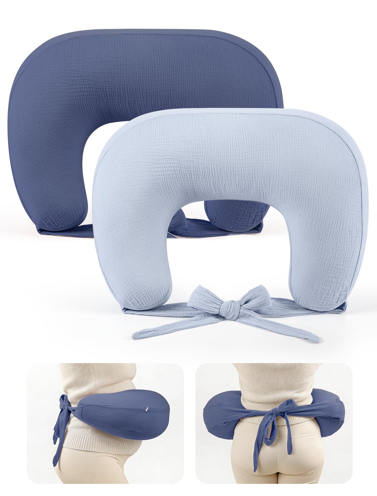 Photo 1 of lulumoon Muslin Nursing Pillow Covers - 2-Pack Soft Cotton Slipcovers for Breastfeeding & Bottle-Feeding - Extension Strap for Snug Fit & No Sliding - Hidden Zipper Safety for Newborn Baby