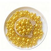 Kozasong 260Pcs Vase Filler Beads for Centerpieces,No Hole Faux Pearl 8/14/20mm,for Vase Filling Decorations, Candle Centerpieces, Wedding Centerpieces, Home Party Decor (Gold)