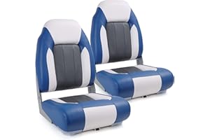 SUNDGORA Deluxe Marine High Back Folding Boat Seat,Stainless Steel Screws Included