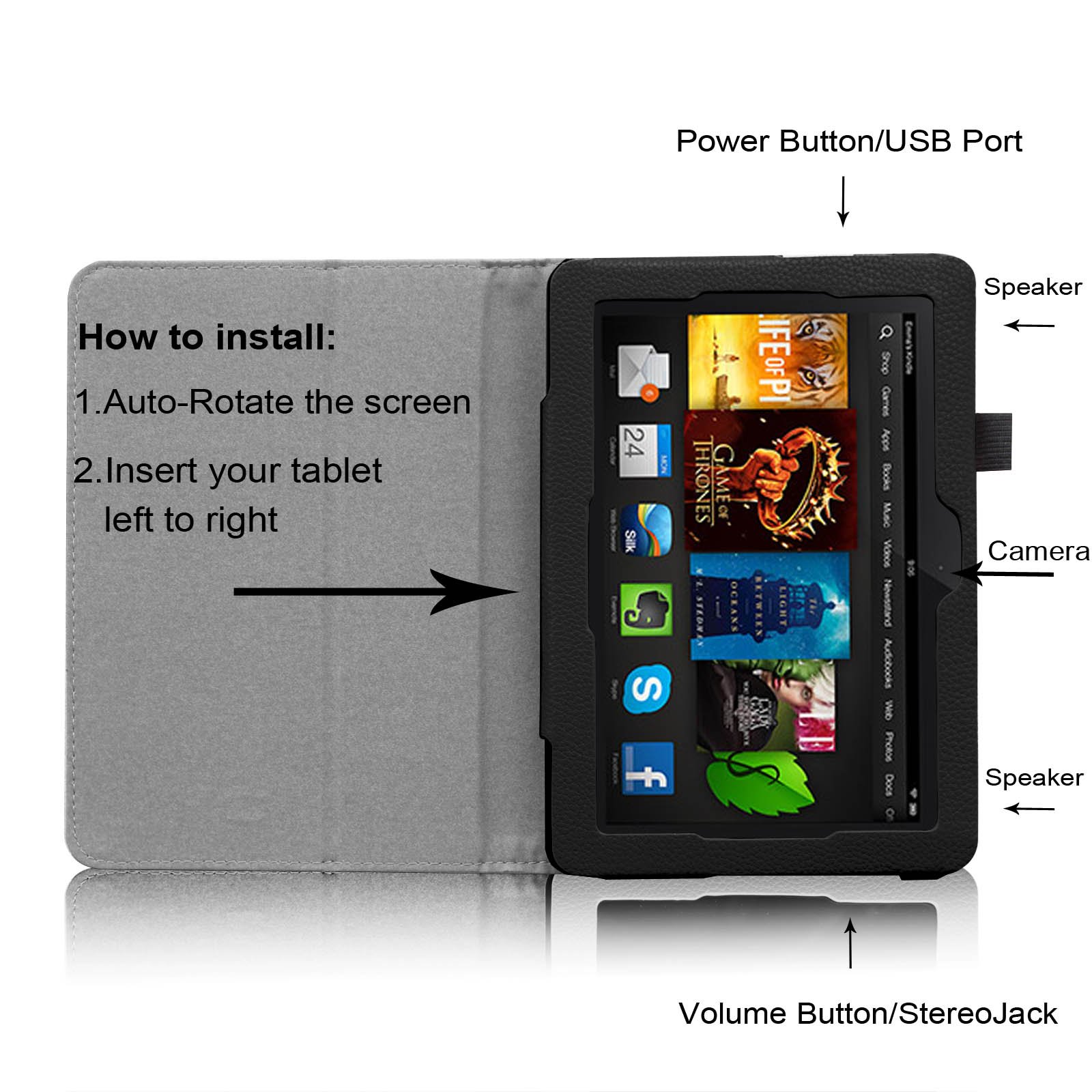 Fintie Folio Case for Fire HDX 7 - Slim Fit Leather Standing Protective Cover with Auto Sleep/Wake (Will only fit Kindle Fire HDX 7