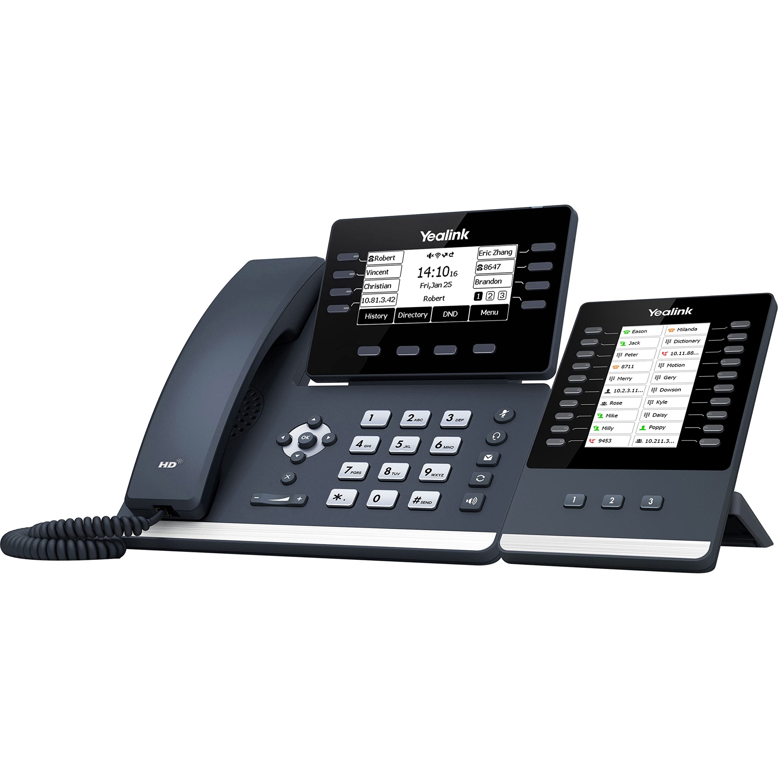 Yealink SIP-T53W IP Phone - Corded/Cordless - Corded/Cordless - Bluetooth, Wi-Fi - Wall Mountable, Desktop - Classic Gray