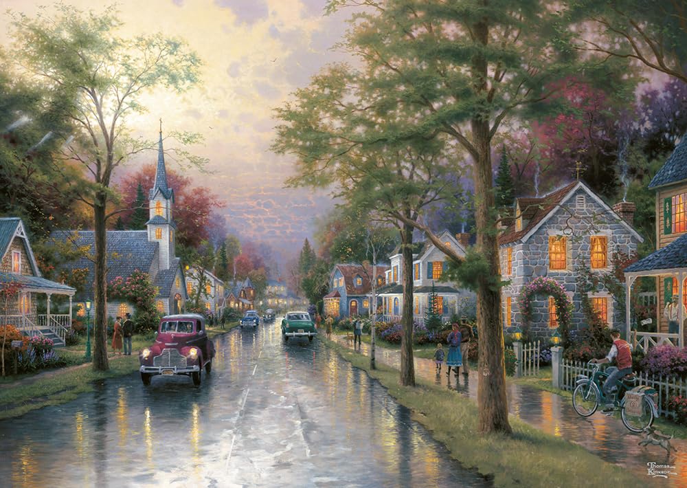 Schmidt Spiele, Thomas Kinkade: Hometown Morning (1000 pc), Puzzle, Ages 12+, 2. Scenic Settings — image 1