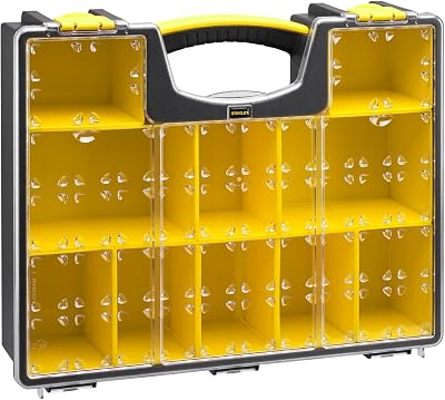 STANLEY Pro Toolbox Deep Storage Organiser Clear Lid 8 Removable Compartments