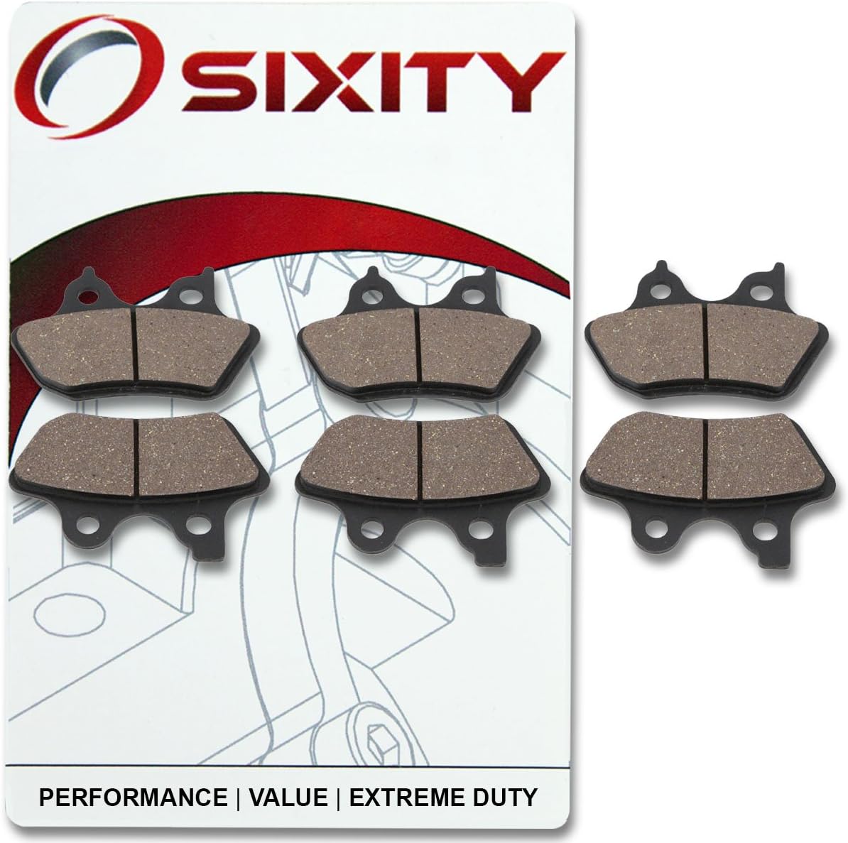 Sixity Front Rear Organic Brake Pads 20002006 for Harley