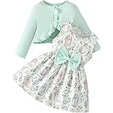 Rosibel Toddler Baby Girls Dress and Cotton Cardigan Set for 6M-3T Spring Autumn Clothes Outfits