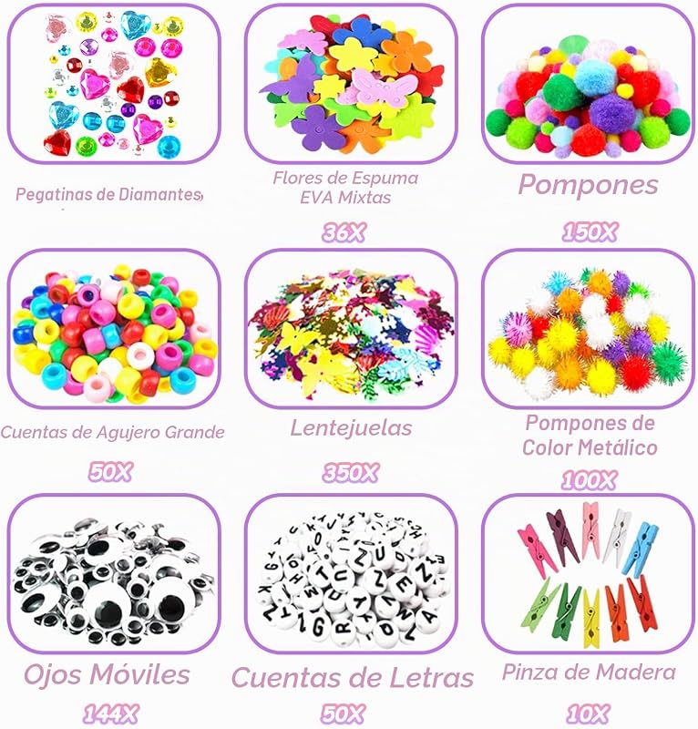 2000Pcs Crafts Kids Kit Criativo DIY Jogo de Artesanato Menina com Caixa Kit de Limpa Cachimbos Material de Artesanato Rapazes e Raparigas 4 5 6 7 8 anos Presente