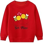 Joctoh Kids Valentines Shirts for Girls Heart Sweatshirt Lovebug Graphic T-Shirts Toddler Valentine Outfit Be Mine Tee 2-10T