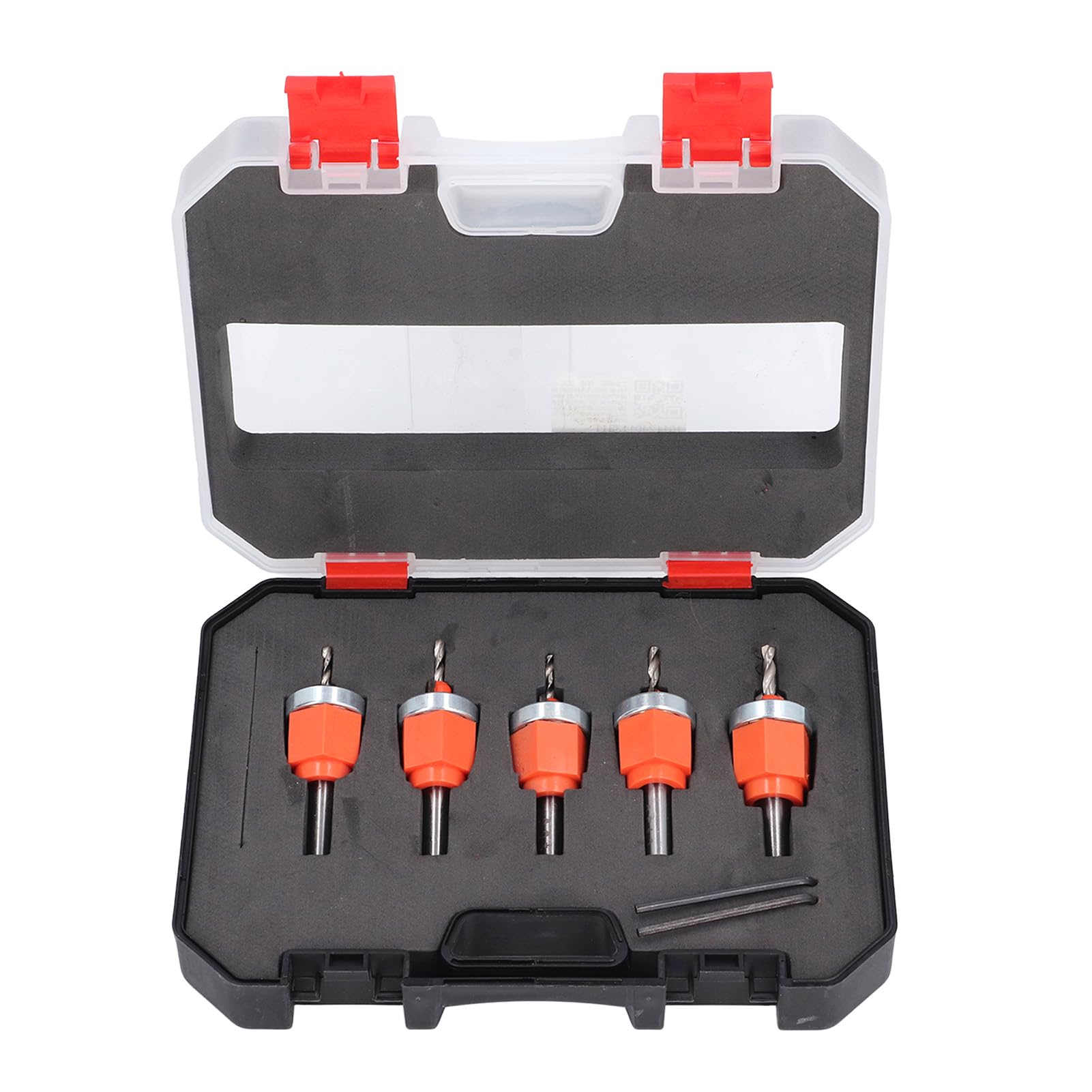 Countersink Drill Bit Set,5 Pcs Set Countersink Drill Bit Set with Adjustable Depth Stop, 40 Cr V Steel, High Speed Steel for Wood, Plastic, Soft Metals