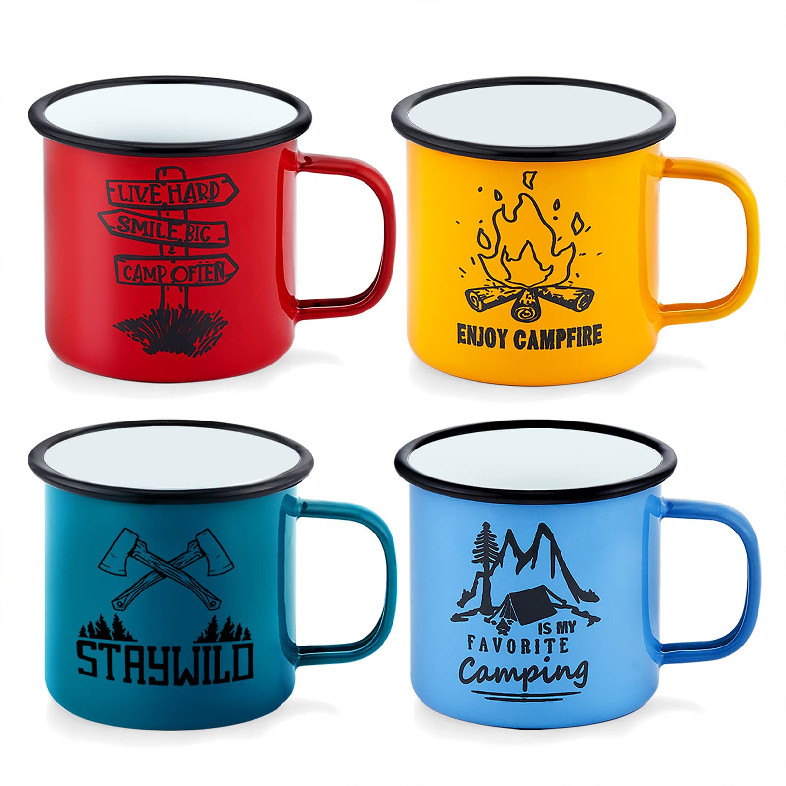 Photo 1 of ****Partial set***
LIANYU Enamel Camping Mug 16 Ounce Coffee Tea Vintage Mugs Drinking Cup Set for Outdoor and Indoor, Portable & Easy Clean, Colorful