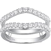 Newshe Jewellery Moissanite Wedding Band for Women Ring Enhancer for Engagement Rings 925 Sterling Silver Rings Size 5-10