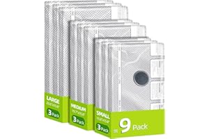 VACKFOX Travel Vacuum Storage Bags,9 Pack Carry-On Size for Luggage and Suitcase,Vacuum for Bags Storage,Space Saver for Clot